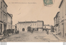 T6-47) COCUMONT (LOT ET GARONNE)  PLACE DE LA MAIRIE -  ANIMEE - HABITANTS - EN  1907 - ( 2 SCANS ) - Andere & Zonder Classificatie