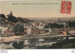 T6-25) BESANCON - VUE GENERALE , PRISE DE BREGILLE ( LES QUATRE CLOCHERS )  - ( CARTE TOILEE COULEURS ) - Besancon