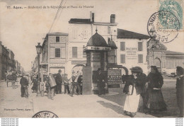 T16-47) AGEN - BOULEVARD DE LA REPUBLIQUE ET PLACE DU MARCHE - ( KIOSQUE MAGGI ) - Agen