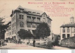 T18-09) FOIX (ARIEGE) HOSTELLERIE DE LA BARBACANE - A. DEJEAN , PROPRIETAIRE - GERANT - ( 2 SCANS )  - Foix