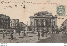 T22-34) MONTPELLIER  - THEATRE -  PLACE DE LA COMEDIE - ( ANIMEE - ATTELAGE  - J. ALBAILLE) - Montpellier