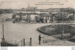 T21-82) BEAUMONT DE LOMAGNE (TARN ET GARONNE) VUE GENERALE - ANIMEE  -  PASSAGE A NIVEAU - ( 2 SCANS ) - Beaumont De Lomagne