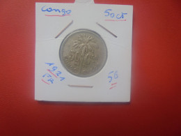 CONGO BELGE 50 Centimes 1921 FR (A.5) - 1910-1934: Albert I.