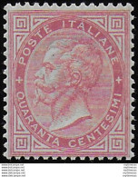 1863-65 Italia VE II 40c. Rosa Carminio Londra MNH Sassone N. L20 - Autres & Non Classés
