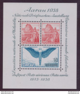 1938 SVIZZERA , BF N° 4 , Esposizione Filatelica Di Aarau ,  MH* - Other & Unclassified
