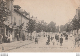 T25-91) RIS ORANGIS - ROUTE NATIONALE ( COTE DE FONTAINEBLEAU ) - ( ANIMEE - HABITANTS - ENFANTS - ECOLIERS - 2 SCANS ) - Ris Orangis