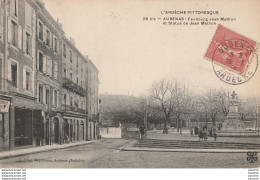 T25-07) AUBENAS (ARDECHE) FAUBOURG JEAN MATHON ET DE STATUE JEAN MATHON - Aubenas