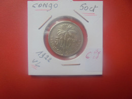 CONGO BELGE 50 Centimes 1922 VL (A.5) - 1910-1934: Albert I.