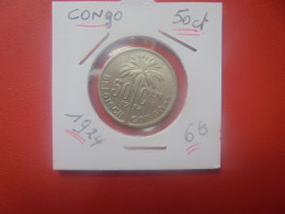 CONGO BELGE 50 Centimes 1924 VL (A.5) - 1910-1934: Albert I