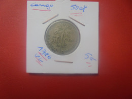 CONGO BELGE 50 Centimes 1926 VL (A.5) - 1910-1934: Albert I.