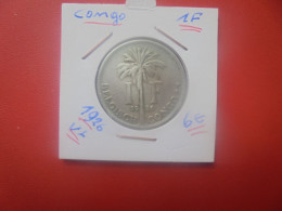 CONGO BELGE 1 FRANC 1926 VL (A.5) - 1910-1934: Albert I.