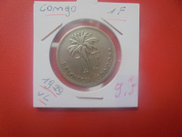 CONGO BELGE 1 FRANC 1929 VL (A.5) - 1910-1934: Albert I.