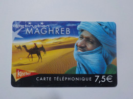 CARTE TELEPHONIQUE "Destination Maghreb"   7.5 Euros - Cellphone Cards (refills)