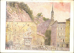 72264597 Salzburg Oesterreich Pferdeschwemme Mit Buergerspitalkirche Kuenstlerka - Andere & Zonder Classificatie