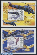 Nevis 1998 80 Years R.A.F. 2 S/s, Mint NH, Transport - Helicopters - Aircraft & Aviation - Hélicoptères
