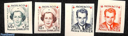 Monaco 1949 Red Cross 4v Imperforated, Mint NH, Health - Red Cross - Ongebruikt