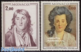 Monaco 1976 Paintings 2v, Mint NH, History - Kings & Queens (Royalty) - Art - Paintings - Ungebraucht