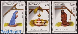 Monaco 1994 Christmas 3v, Mint NH, Religion - Christmas - Unused Stamps