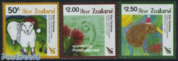 New Zealand 2008 Christmas, Childrens Paintings 3v, Mint NH, Religion - Christmas - Art - Children Drawings - Unused Stamps