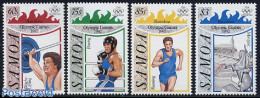 Samoa 1992 Olympic Games Barcelona 4v, Mint NH, Sport - Athletics - Boxing - Olympic Games - Weightlifting - Leichtathletik