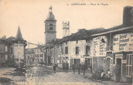 55-CONFLANS-PLACE DE L EGLISE-MILITAIRES-N 6008-D/0083 - Autres & Non Classés