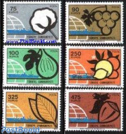 Türkiye 1973 Export Products 6v, Mint NH, Health - Nature - Transport - Various - Smoking & Tobacco - Fruit - Wine & .. - Other & Unclassified