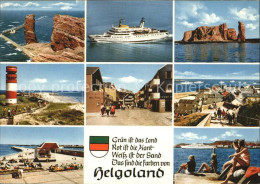 71618285 Helgoland Lange Anna Faehrschiff Inselblick Leuchtturm Strand Ortsansic - Helgoland