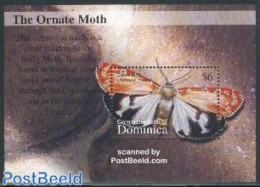 Dominica 2002 Moth S/s /Ornate Moth, Mint NH, Nature - Butterflies - Dominicaine (République)