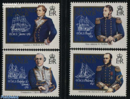 Falkland Islands 1985 Captains 4v, Mint NH, Transport - Various - Ships And Boats - Uniforms - Schiffe