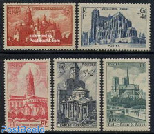 France 1947 Cathedrals 5v, Mint NH, Religion - Churches, Temples, Mosques, Synagogues - Ungebraucht