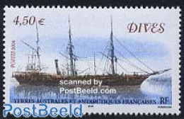 French Antarctic Territory 2004 Ship, Dives 1v, Mint NH, Transport - Ships And Boats - Ungebraucht