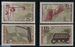 Gabon 1969 Music Instruments 4v, Mint NH, Performance Art - Music - Musical Instruments - Unused Stamps