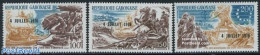 Gabon 1976 4 Juillet 1976 Overprints 3v, Mint NH, History - Nature - Transport - US Bicentenary - Horses - Ships And B.. - Neufs