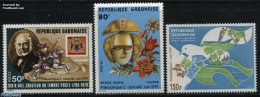 Gabon 1979 Philexafrique 3v, Mint NH, Nature - Transport - Flowers & Plants - Post - Stamps On Stamps - Automobiles - Neufs