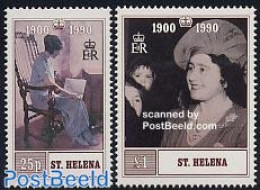 Saint Helena 1990 Queen Mother 2v, Mint NH, History - Kings & Queens (Royalty) - Familles Royales