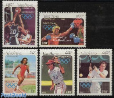 Laos 1992 Olympic Games 5v, Mint NH, Sport - Baseball - Basketball - Olympic Games - Tennis - Base-Ball