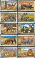 Rwanda 1972 Akagera Park 10v, Mint NH, Nature - Animals (others & Mixed) - Cat Family - Hippopotamus - National Parks .. - Nature