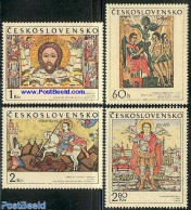 Czechoslovkia 1970 Icons 4v, Mint NH, Religion - Religion - Art - Paintings - Andere & Zonder Classificatie