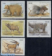 Tajikistan 1993 Endangered Animals 5v, Mint NH, Nature - Animals (others & Mixed) - Bears - Cat Family - Deer - Tajikistan