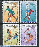 Comoros 1990 World Cup Football 4v, Mint NH, Sport - Various - Football - Maps - Aardrijkskunde