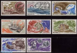 Monaco 1978 Jules Verne 8v, Mint NH, Nature - Transport - Horses - Balloons - Ships And Boats - Art - Authors - Clocks.. - Unused Stamps