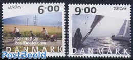 Denmark 2004 Europa 2v, Mint NH, History - Sport - Transport - Various - Europa (cept) - Cycling - Ships And Boats - M.. - Unused Stamps