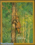 Tanzania 1998 Orangutan S/s, Mint NH, Nature - Animals (others & Mixed) - Monkeys - Tanzania (1964-...)