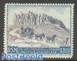 San Marino 1949 75 Years UPU 1v, Mint NH, Nature - Transport - Horses - U.P.U. - Coaches - Unused Stamps