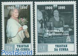 Tristan Da Cunha 1990 Queen Mother 2v, Mint NH, History - Kings & Queens (Royalty) - Familles Royales