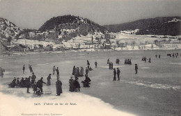 Suisse - L'hiver Au Lac De Joux (VD) Patineurs Sur Le Lac Gelé - Ed. Photographie Des Arts 2456 - Andere & Zonder Classificatie