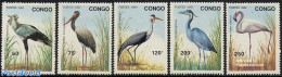 Congo Republic 1992 Birds 5v, Mint NH, Nature - Birds - Flamingo - Other & Unclassified