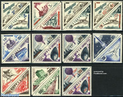 Monaco 1956 Overprints 2x11v [:], Mint NH, Transport - Automobiles - Balloons - Motorcycles - Aircraft & Aviation - Ra.. - Unused Stamps