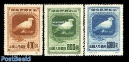 China People’s Republic 1950 World Peace 3v, Mint NH, Nature - Birds - Art - Pablo Picasso - Neufs