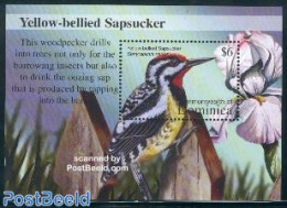 Dominica 2002 Yellow-Bellied Sapsucker S/s, Mint NH, Nature - Birds - Dominican Republic